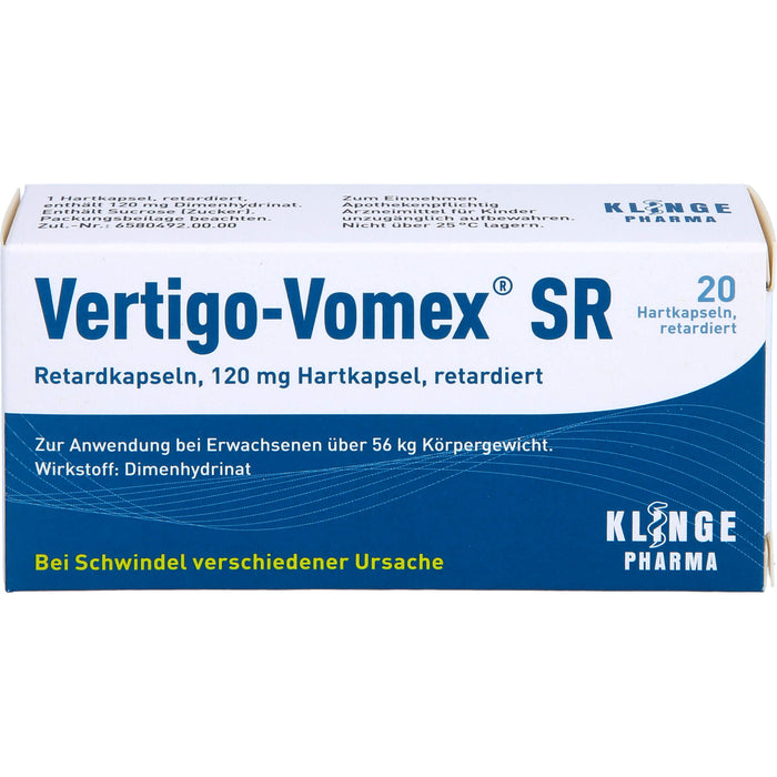 Vertigo-Vomex SR Retardkapseln bei Schwindel, 20 pcs. Capsules