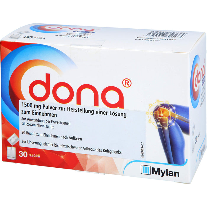 DONA 1500 mg Eurim Pulver zur Linderung leichter bis mittelschwerer Arthrose des Kniegelenks, 30 St. Beutel