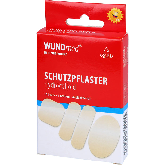 WUNDmed Wundpflaster Hydrocolloid 4 Größen zur beschleunigten Heilung von wundgescheuerten Hautpartien, 10 pcs. Patch