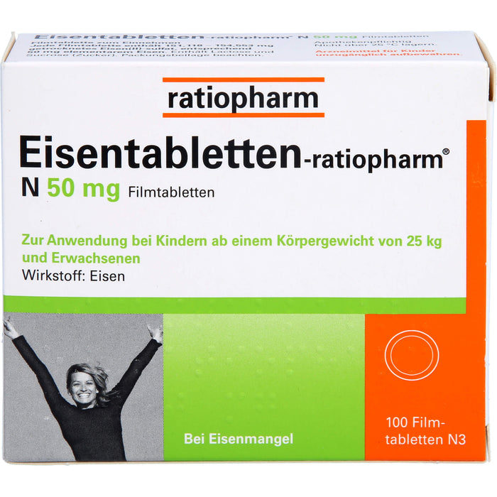 Eisentabletten-ratiopharm N 50 mg Filmtabletten, 100 St. Tabletten