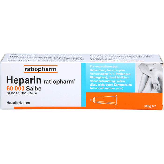 Heparin-ratiopharm 60 000 Salbe bei stumpfen Verletzungen, 100 g Onguent