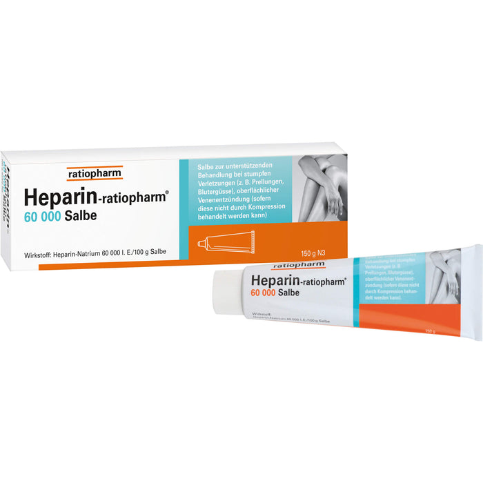 Heparin-ratiopharm 60000 Salbe bei stumpfen Verletzungen, 150 g Ointment