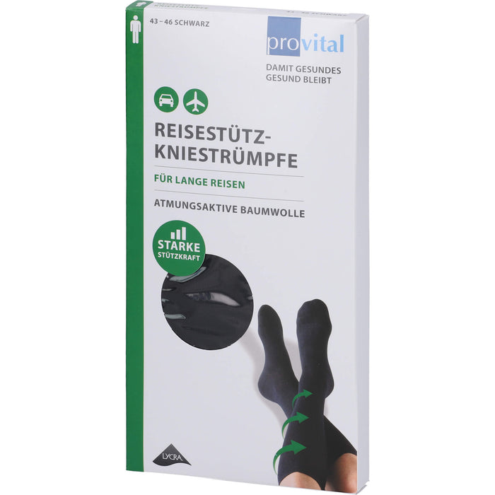 ProVital Reisekniestrumpf schwarz Gr.43-46, 2 St