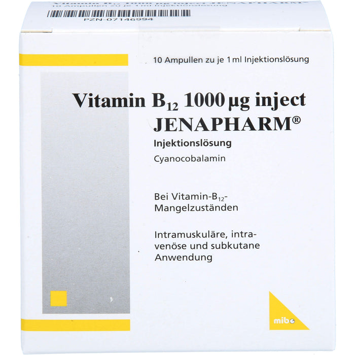 Vitamin B12 1000 µg inject JENAPHARM Injektionslösung bei Vitamin-B12-Mangelzuständen, 10 pcs. Ampoules