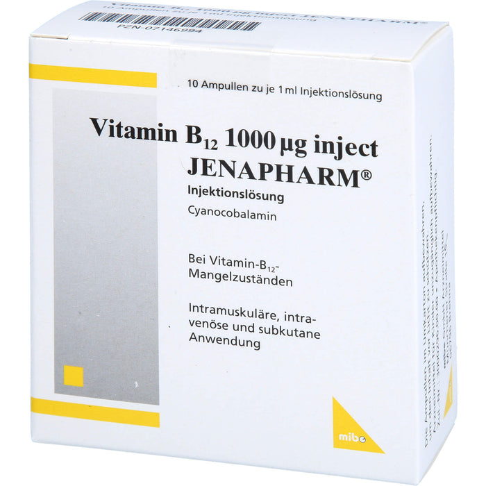 Vitamin B12 1000 µg inject JENAPHARM Injektionslösung bei Vitamin-B12-Mangelzuständen, 10 pcs. Ampoules