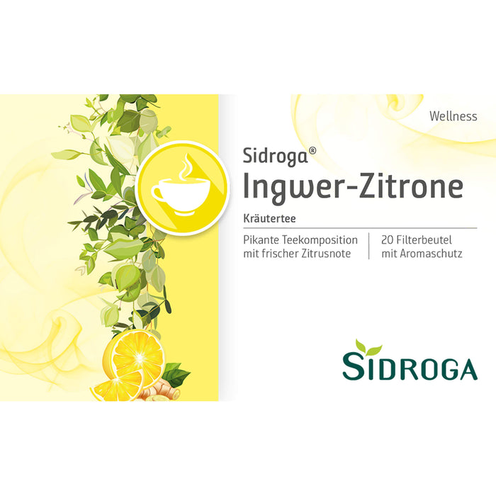 Sidroga Wellness Ingwer-Zitrone Tee, 20 pc Sac filtrant