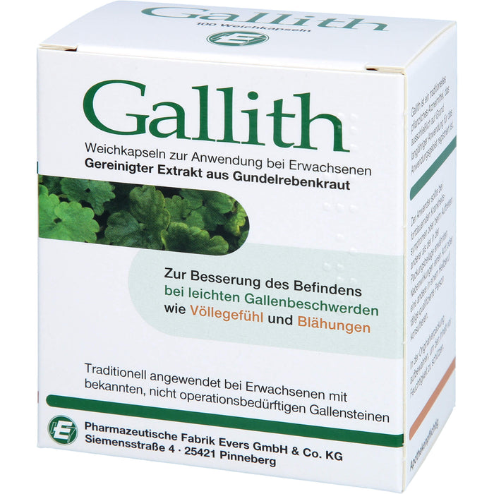 Gallith Weichkapseln zur Besserung des Befindens bei leichten Gallenbeschwerden, 100 pc Capsules