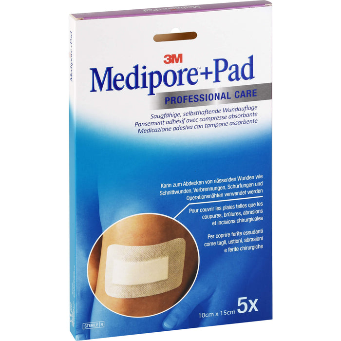 Medipore + Pad 3M 10,0 cm x 15,0 cm, 5 St. Pflaster