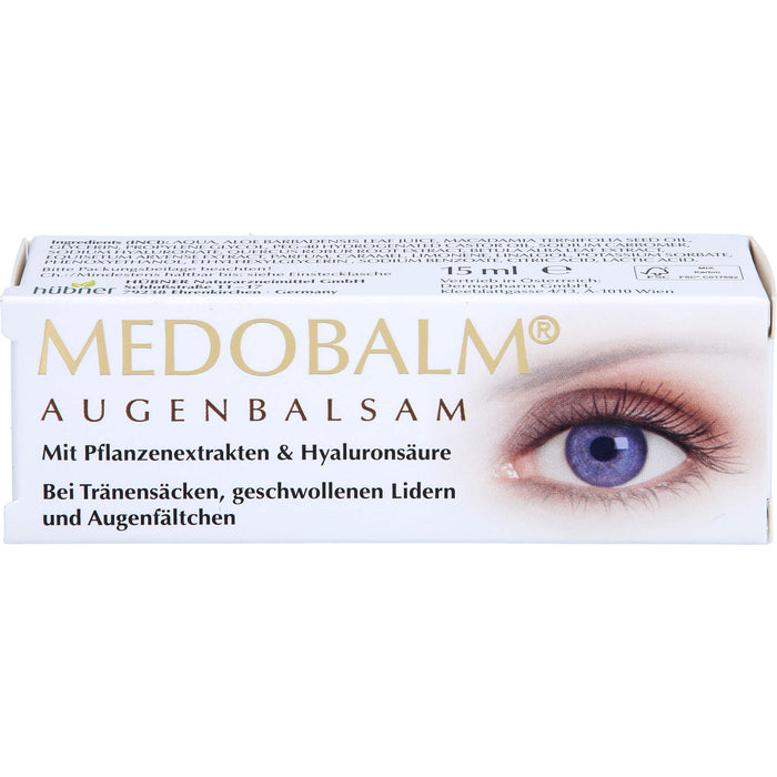 Medobalm Augenbalsam bei Tränensäcken, geschwollenen Lidern und Augenfältchen, 15 ml Cream