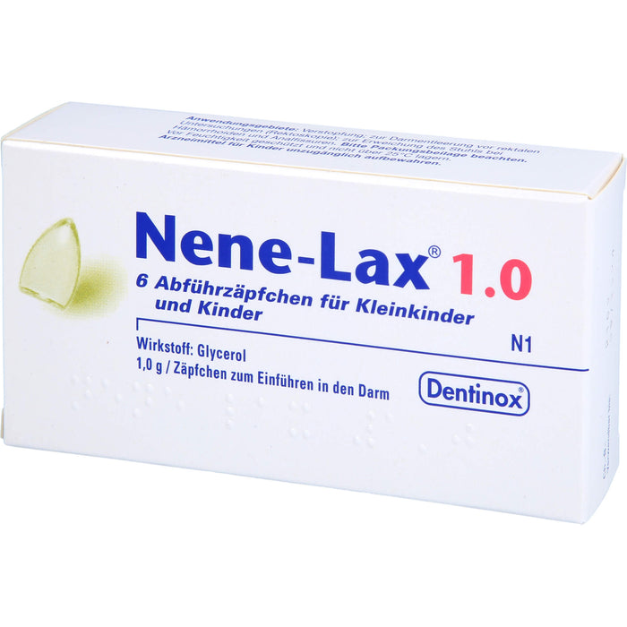 Nene-Lax 1.0 Abführzäpfchen für Kleinkinder und Kinder, 6 pcs. Suppositories