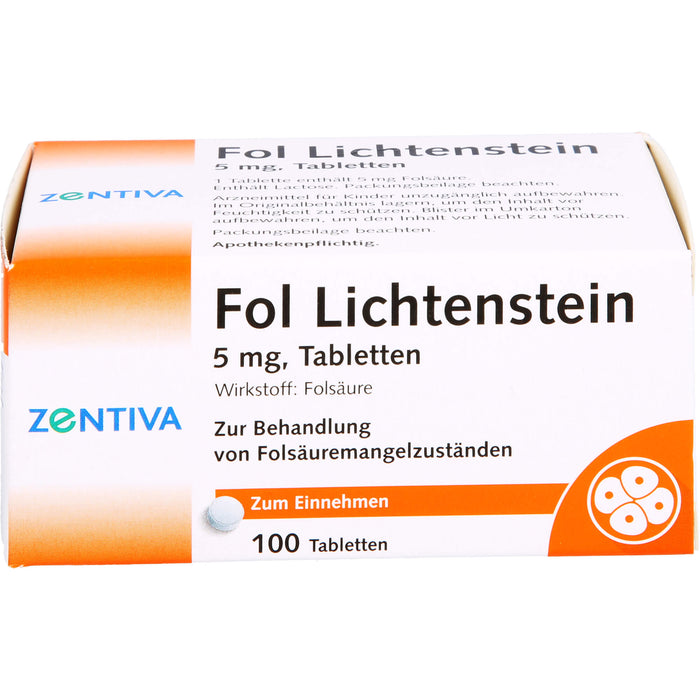 Fol Lichtenstein 5 mg Tabletten bei Folsäuremangelzuständen, 100 pcs. Tablets