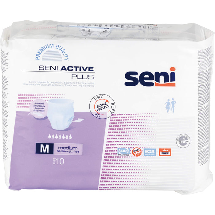 Seni Active Plus Medium Inkontinenz Pants & Windelhosen, 10 pcs. Nappy trousers