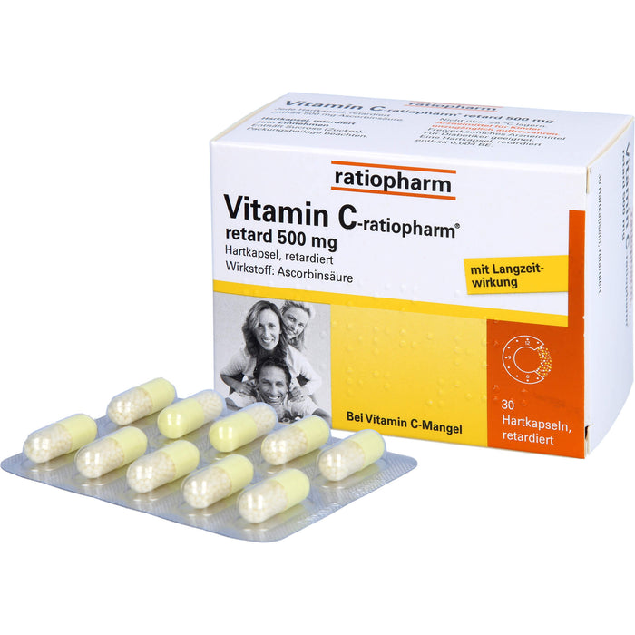 Vitamin C-ratiopharm retard 500 mg Hartkapseln, 30 pc Capsules