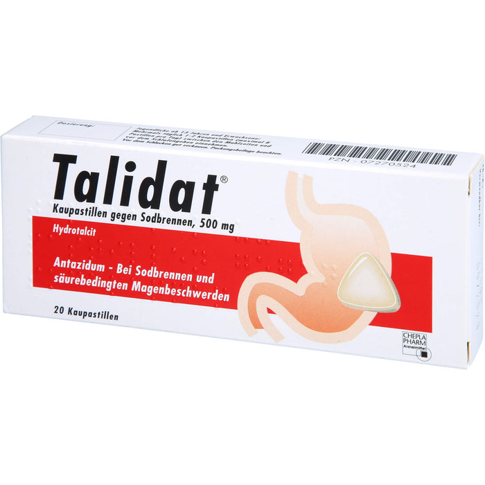 Talidat Kaupastillen gegen Sodbrennen, 500 mg, 20 St PAS