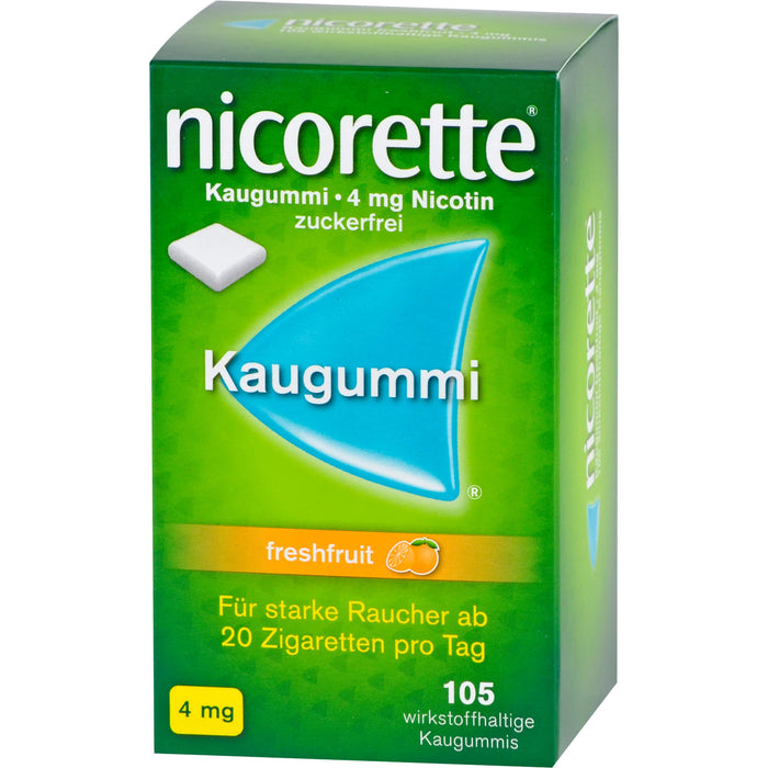 nicorette Kaugummi 4 mg freshfruit zur Raucherentwöhnung Reimport Pharma Gerke, 105 St. Kaugummi