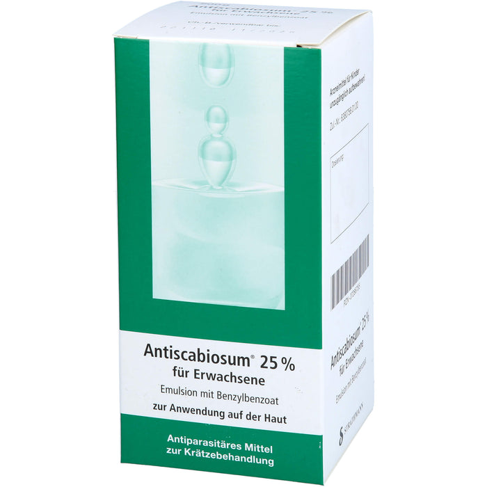 Antiscabiosum 25 % für Erwachsene Emulsion bei Krätze, 200 ml Solution