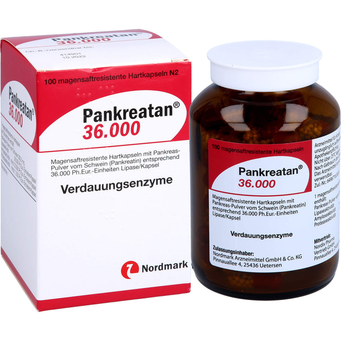 Pankreatan 36.000, Magensaftresistente Hartkapseln, 100 pcs. Capsules