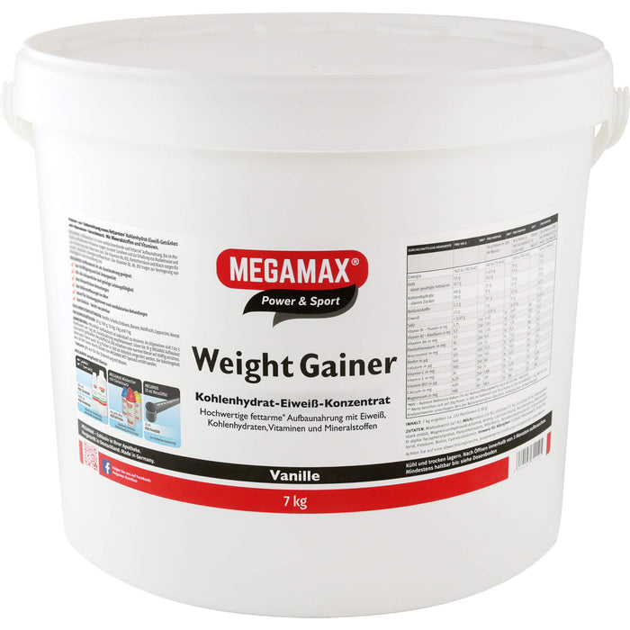 MEGAMAX Power & Sport Weight Gainer Pulver Vanille-Geschmack, 7 g Powder