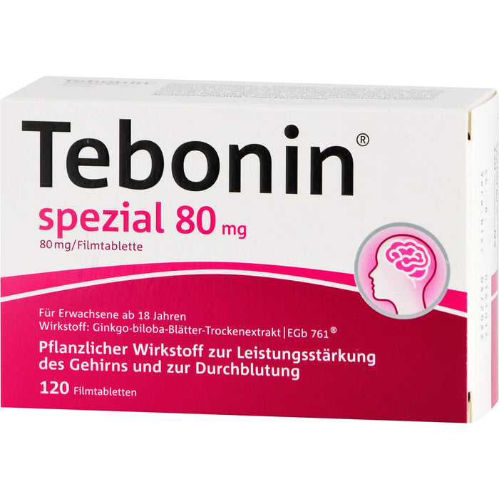 Tebonin spezial 80 mg Filmtabletten zur Leistungsstärkung des Gehirns und zur Durchblutung, 120 St. Tabletten