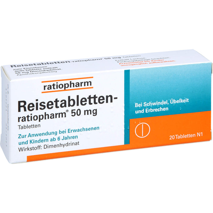 Reisetabletten-ratiopharm, 20 pcs. Tablets