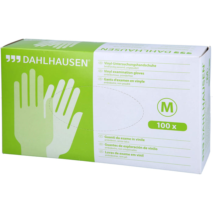 DAHLHAUSEN Vinyl Handschuhe Gr. M ungepudert, 100 pc Gants