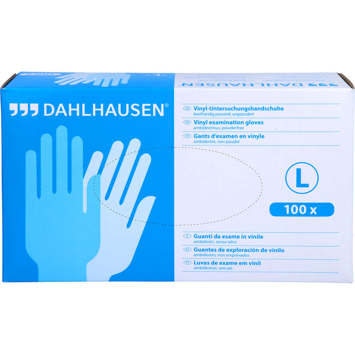 DAHLHAUSEN Vinyl-Handschuhe ungepudert Gr. L, 100 pc Gants