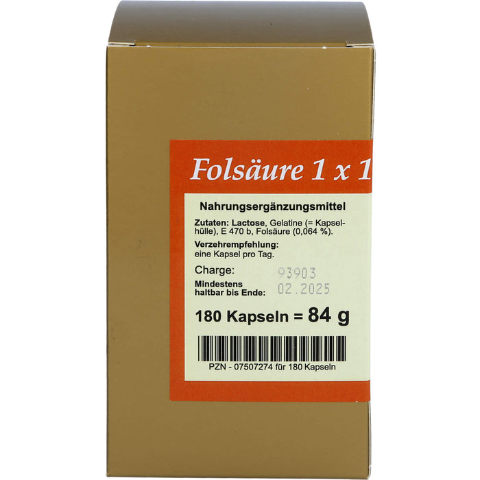 Folsäure 1 X 1 pro Tag, 180 St KAP