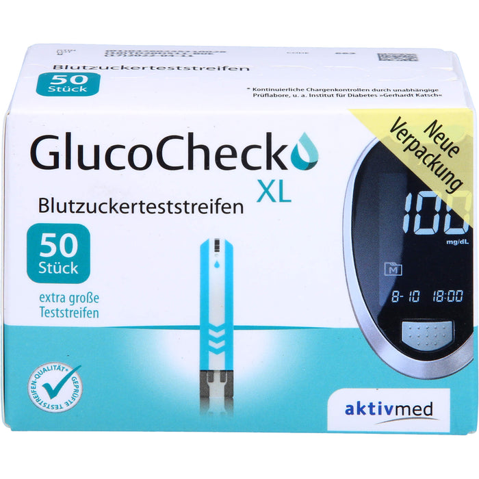 GlucoCheck XL Aktivmed Blutzuckerteststreifen, 50 pc Bandelettes réactives