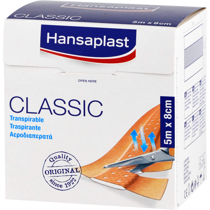 Hansaplast Classic 5 m x 8 cm Pflaster, 1 pc Pansement