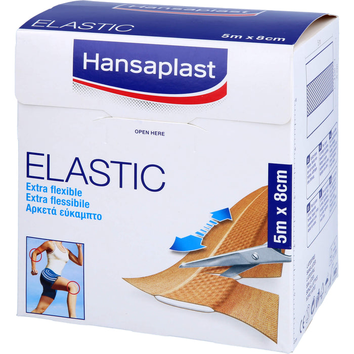 Hansaplast Elastic Pflaster 5 m x 8 cm besonders flexibel, 1 pcs. Patch