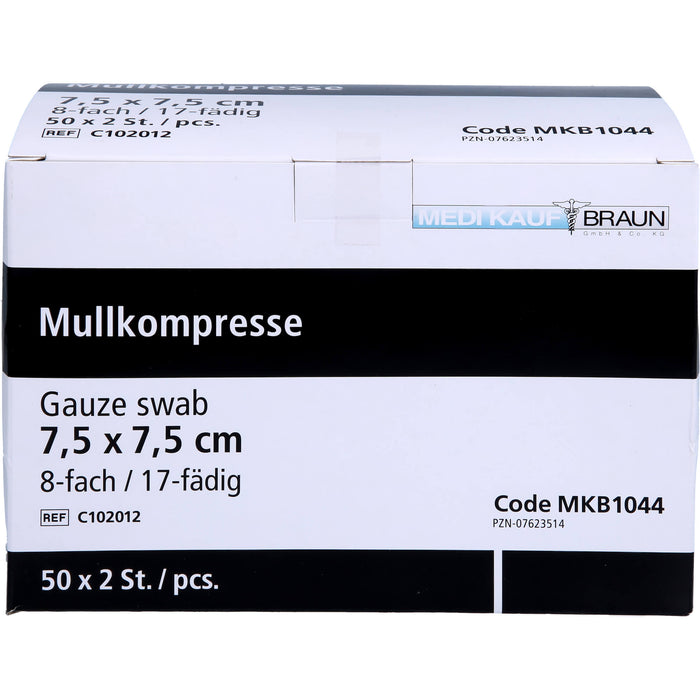 Mullkompressen steril 7,5cmx7,5cm, 50X2 St KOM