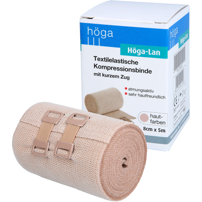 Höga-Lan textilelastische Kompressionsbinde mit kurzem Zug 8 cm x 5 m, 1 pcs. Bandage