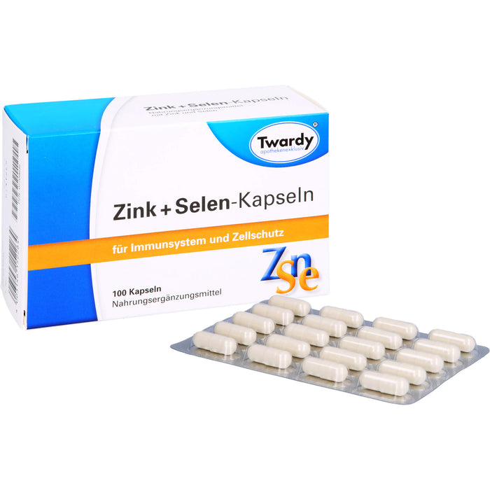 Twardy Zink + Selen-Kapseln für Immunsystem und Zellschutz, 100 pcs. Capsules