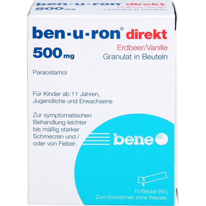 ben-u-ron direkt 500 mg Granulat Erdbeer/Vanille, 10 pc Sachets