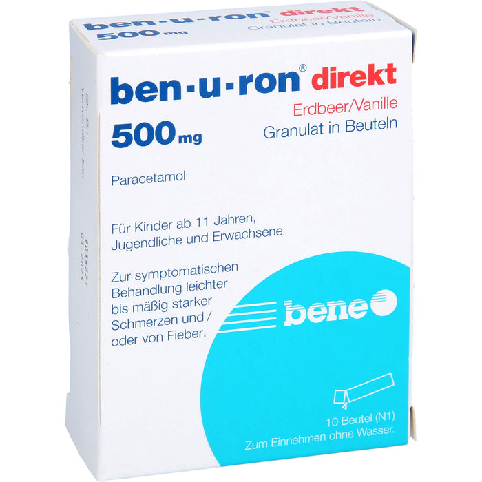 ben-u-ron direkt 500 mg Granulat Erdbeer/Vanille, 10 pc Sachets