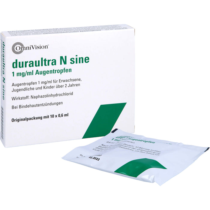 duraultra N sine 1 mg/ml Augentropfen bei Bindehautentzündungen, 10 pc Pipettes à dose unique