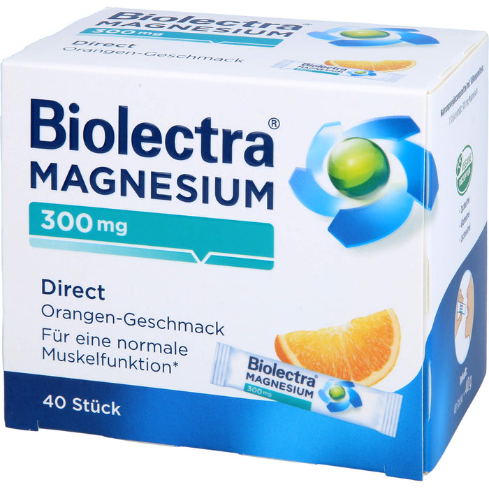 Biolectra Magnesium 300 mg direct Orangengeschmack Pellets in Sticks , 40 St. Beutel