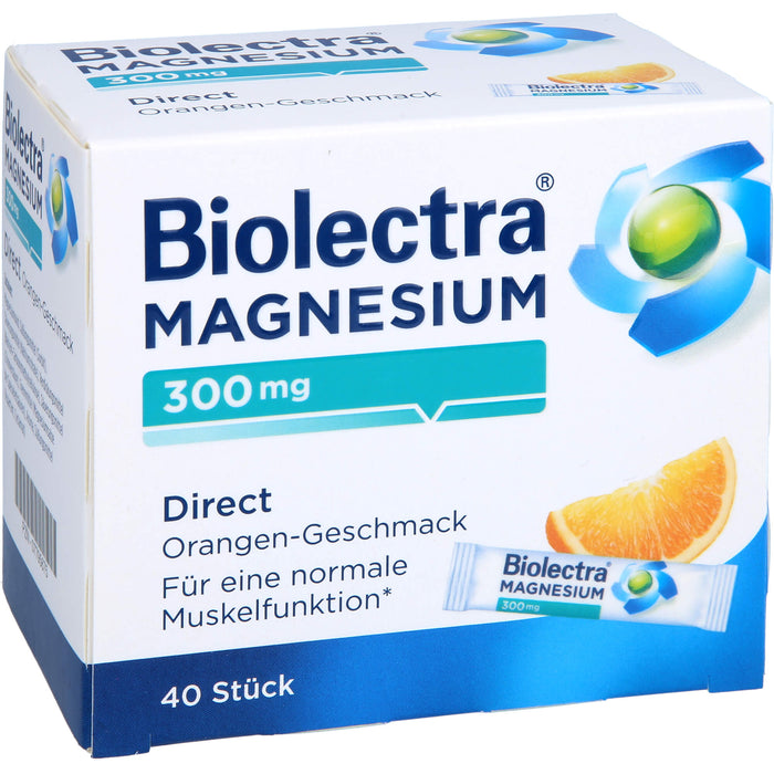 Biolectra Magnesium 300 mg direct Orangengeschmack Pellets in Sticks , 40 pcs. Sachets