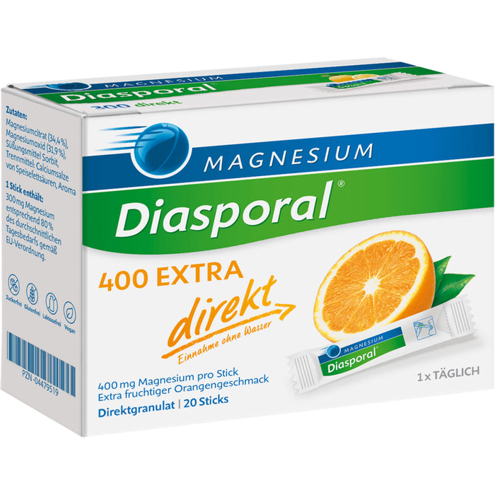 Magnesium-Diasporal 400 extra direkt Direktgranulat Sticks, 20 pcs. Sachets