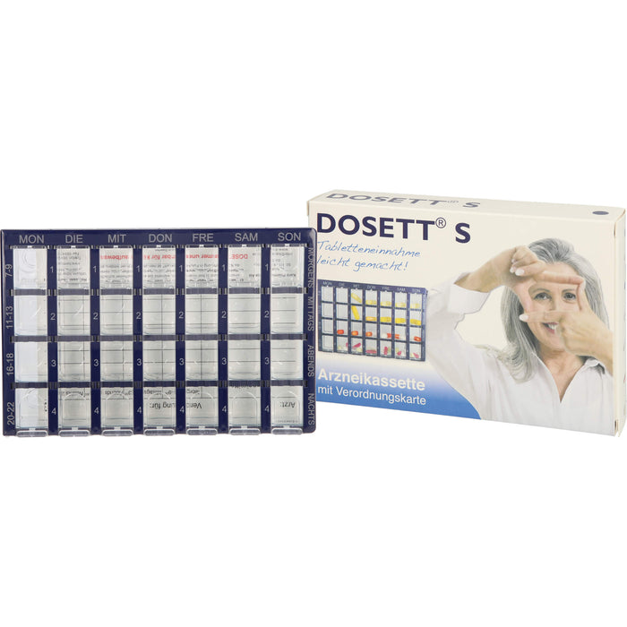 Dosett S Arzneikassette mit Verordnungskarte blau, 1 pcs. Dosette