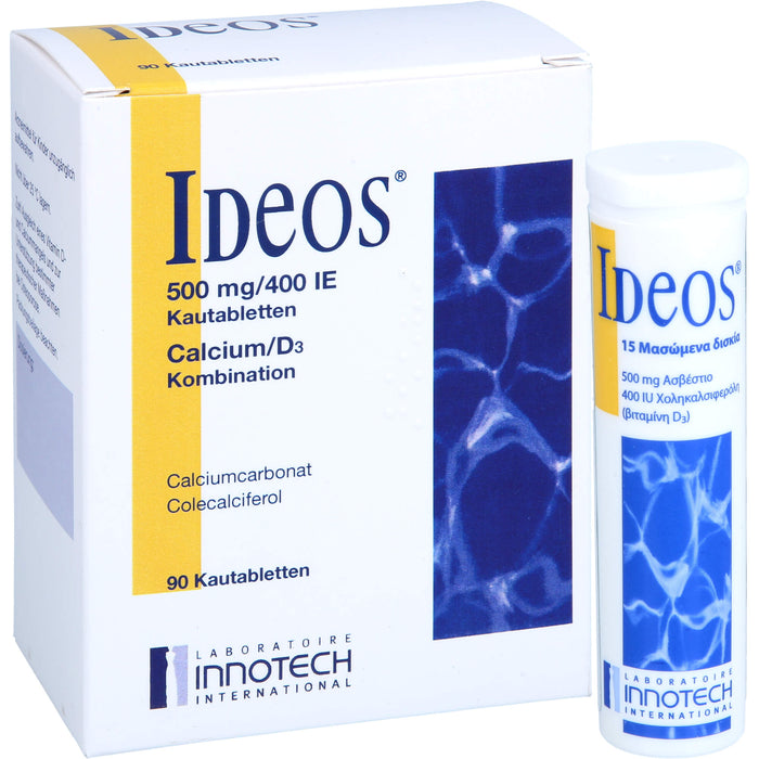 IDEOS 500 mg / 400 I.E. Kautabletten, 90 pcs. Tablets