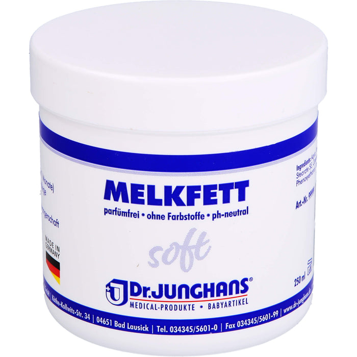 Dr. Junghans Melkfett Soft Creme, 250 g soins du corps