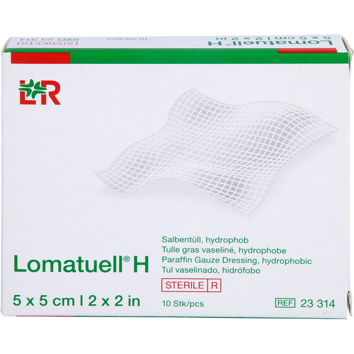 Lomatuell H 5 cm x 5 cm steril Salbentüll, hydrophob, 10 pcs. dressing