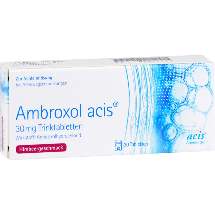 Ambroxol acis 30 mg Trinktabletten zur Schleimlösung bei Atemwegserkrankungen, 20 pcs. Tablets