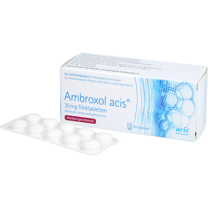 Ambroxol acis 30 mg Trinktabletten zur Schleimlösung bei Atemwegserkrankungen, 40 pcs. Tablets