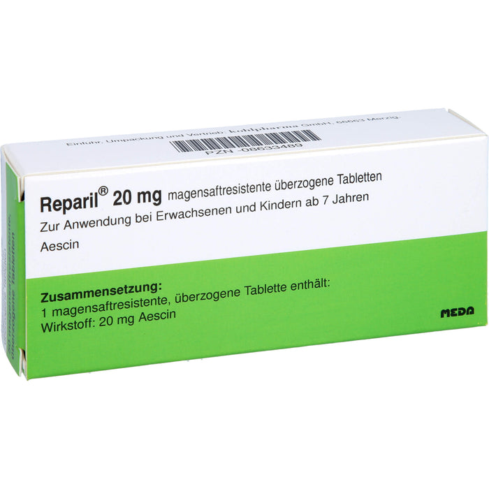 Reparil Dragees kohlpharma, 20 mg, magensaftresistente, überzogene Tablette, 50 St UTA