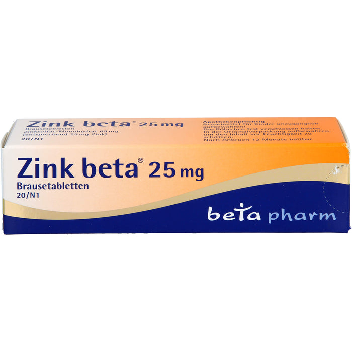 Zink beta 25 mg Brausetabletten, 20 St. Tabletten