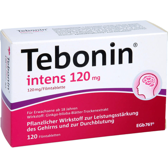 Tebonin intens 120 mg Filmtabletten zur Leistungsstärkung des Gehirns und zur Durchblutung, 120 St. Tabletten