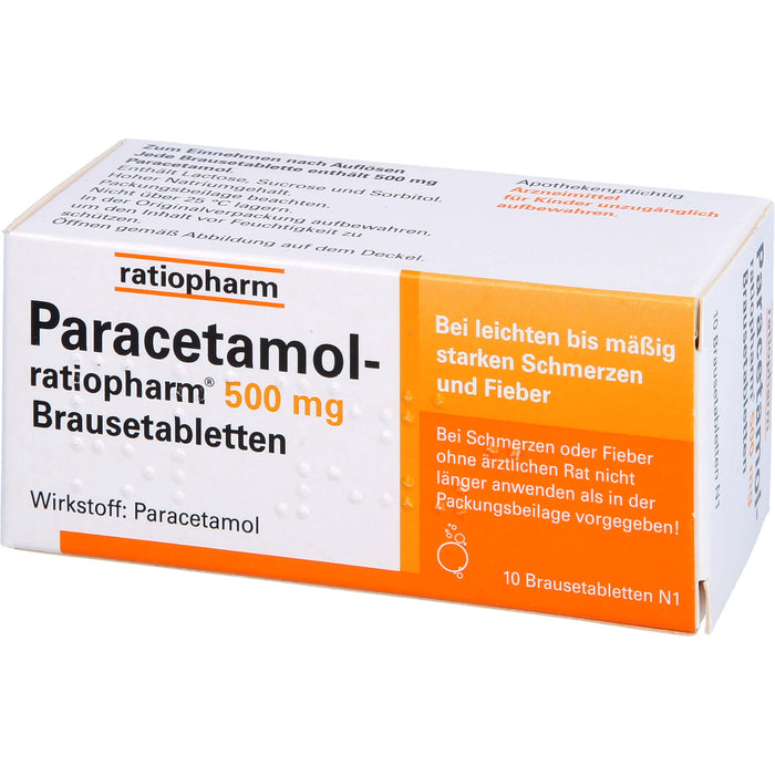 Paracetamol-ratiopharm 500 mg Brausetabletten, 10 St. Tabletten