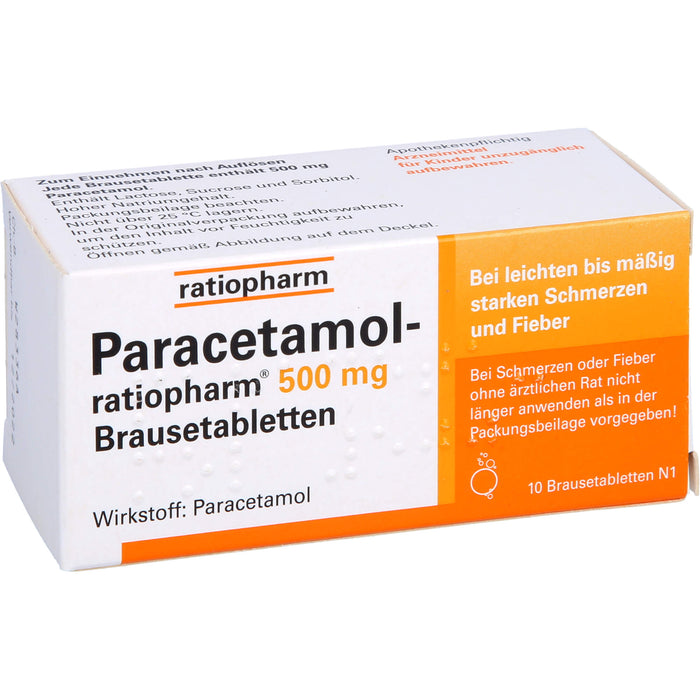 Paracetamol-ratiopharm 500 mg Brausetabletten, 10 pc Tablettes